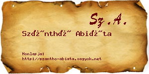 Szánthó Abiáta névjegykártya
